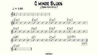 C minor Blues Bossa Nova Style Backing Track (BPM 140)