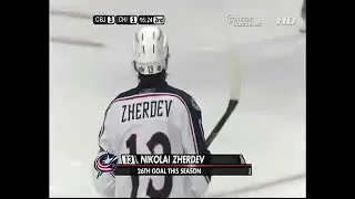 Nikolai Zherdev's beautiful goal vs Blackhawks (30 mar 2008)