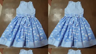 VESTIDO INFANTIL COM MOLDE GRATIS 4 A 6 ANOS- COSTURA PARA INICIANTES