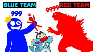 RED TEAM vs BLUE TEAM In Stick War: Hero Tower Defense ft.Oggy