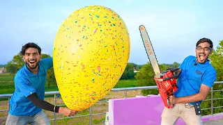 Monster Balloon VS Powerful Chain Saw | Will It Survive?