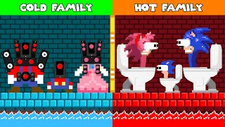 Mario Speaker Man and Sonic Skibidi Toilet Hot vs Cold Family Challenge!