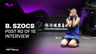 Bernadette Szocs Post Round of 16 Interview | WTT Champions Macao 2022