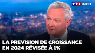 Croissance : la prévision pour 2024 révisée à 1%, annonce Bruno Le Maire