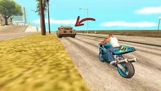 What happens if you follow the tank after removing the wanted stars? - Gta San Andreas