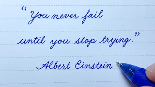 Best Motivational Quotes In English Cursive writing | Cursive handwriting practice | Inspirational