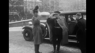 King Olav V of Norway opens the parliament in 1959