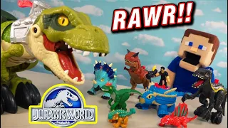 Jurassic World T-REX EATS MY TOYS!! Imaginext ATTACK Playset Toys