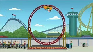 Peter Griffin rides a Single Loop Roller coaster : The Loop of Vomit