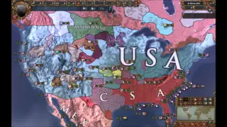 Europa Universalis 4, American Civil War Timelapse  [Extended Timeline]