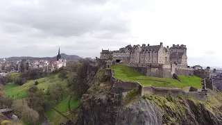 UK Castle - Edinburgh Scotland : 4K drone footage