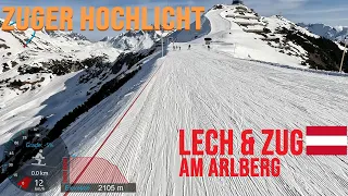 [4K] Ski Arlberg, Skiing Lech & Zug from Zuger Hochlicht 220 226 227 228 229, Austria, GoPro HERO11