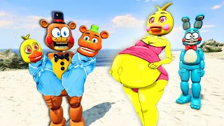 Freddy's got DOUBLE Chica pregnant AGAIN ANIMATRONIC ADVENTURE 5 NIGHTS Freddy GTA 5 FNAF Animation