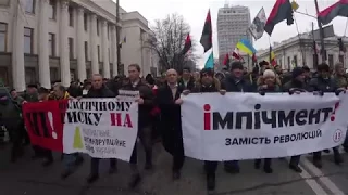 Митинг Киев Бульдог Миша вцепился в поросенка Петю. 3 декабря 2017. Снято одним кадром