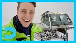 Inside a WINCH-CAT GROOMER at Fernie Alpine Resort, BC