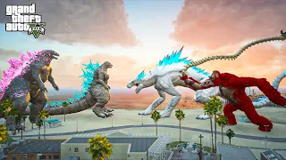 Godzilla 2024 and Godzilla Minus One vs Shimo and ScarKing - GTA5 Mods