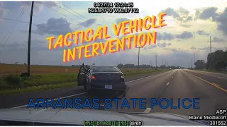 133 MPH pursuit - Arkansas State Police end chase with TVI (Tactical Vehicle Intervention)