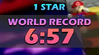[WORLD RECORD] Super Mario 64 1 star speedrun 6:57.580