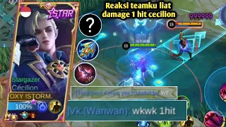 REAKSI TEAMKU MELIHAT DAMAGE 1 HIT CECILION!! - BUILD CECILION TERSAKIT 2022 - MOBILE LEGENDS