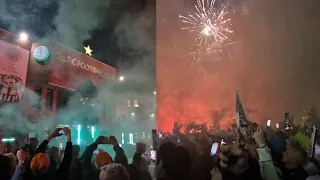 CELEBRATION AT CELTIC PARK AFTER WINNING THE LEAGUE / CHAMPIONS AGAIN