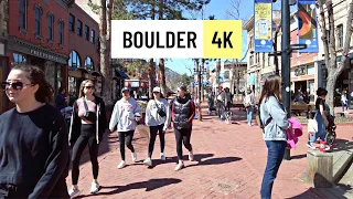 Boulder Colorado walk 🇺🇸 Pearl Street 4K March 2023