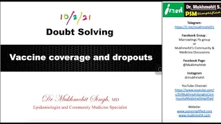 Vaccine dropout rate, coverage rates