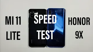 Xiaomi Mi 11 Lite vs Honor 9X Speed Test