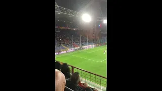 Ibrahimovic free kick goal | Genoa - Milan 0-3 | Fan view