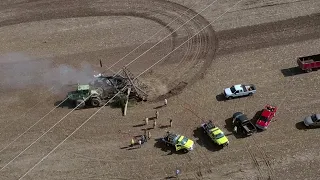 Farmer trapped by downed powerline