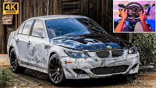 Rebuilding abandoned BMW M5 E60 | Forza Horizon 5 - Steering Wheel Gameplay