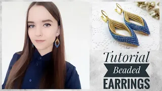 #МК - Серьги из бисера | Объемные ромбы | #Tutorial - Beaded earrings | Three-dimensional rhombuses