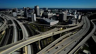 Downtown Orlando, FL - day and night 4k drone footage