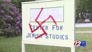 Swastika found painted on sign at Pawtucket synagogue