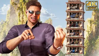 Mortal Kombat 1 (PS5) JOHNNY CAGE Klassic Towers (with Intro Dialogues) Gameplay @ 4K 60ᶠᵖˢ ✔