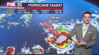 Hurricane Tammy update: Latest as Cat. 1 storm treks across Atlantic