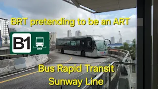 BRT Laluan Sunway Line: Bus Rapid Transit BRT bus pretending to be a LRT train Subang Jaya Selangor