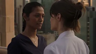 New Amsterdam 4x02 / Kiss Scene — Lauren and Leyla (Janet Montgomery and Shiva Kalaiselvan)