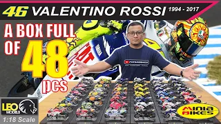 EP440 | 48 PCS OF VALENTINO ROSSI COLLECTIONS (1994-2017) | LEO MODELS | 1:18 SCALE | MOTOGP VR46
