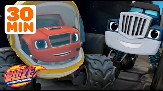 Crusher and Blaze Rescues and Races! | 30 Minute Compilation | Blaze and the Monster Machines