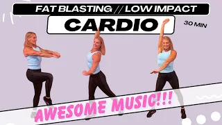 30 Minute LOW IMPACT CARDIO WORKOUT / FAT BURNING / FUN MUSIC