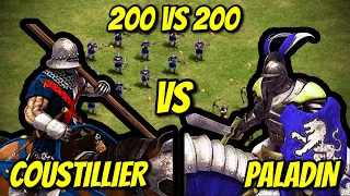 200 ELITE COUSTILLIERS vs 200 PALADINS | AoE II: Definitive Edition