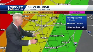 Severe weather forecast update Wednesday afternoon