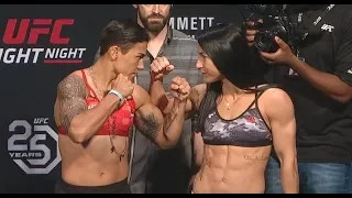 Jéssica Andrade vs. Tecia Torres - Weigh-in Face-Off - (UFC on Fox: Emmett vs. Stephens) - /r/WMMA