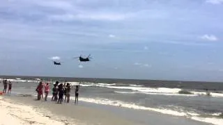 Military helicopters at Tybee