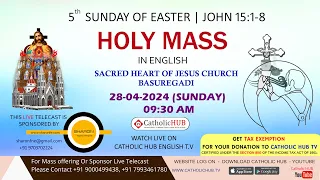 LIVE HOLY MASS IN ENGLISH | REV.FR. VINITH CMF | SACRED HEART OF JESUS CHURCH| BASUREGADI 28-04-2024