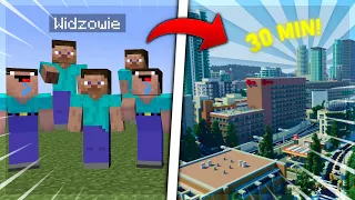 MIELI 30 MINUT na zbudowanie NAJWIĘKSZEGO miasta w MINECRAFT! | 10 widzów buduje