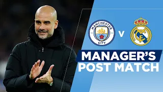 PEP REACTS TO CHAMPIONS LEAGUE THRILLER | MAN CITY 4-3 REAL MADRID