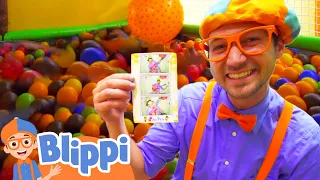 Blippi Plays and Learns at the Indoor Playground! | Colors and Shapes | Educational Videos For Kids