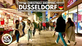 🇩🇪 Düsseldorf, Christmas Shopping Walk in Germany 2023 - 4K HDR🎄