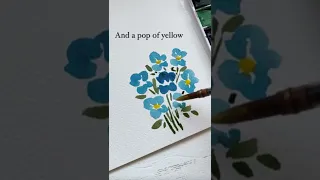 Using M and W to help visualize these easy watercolor flowers. They remind me of forget me nots!